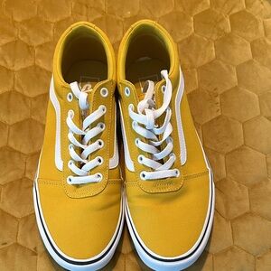 Vans Mustard Yellow and White Sneakers